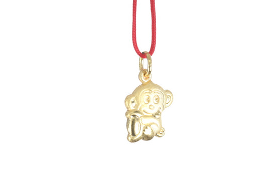 24K 3D Gold Monkey Pendant