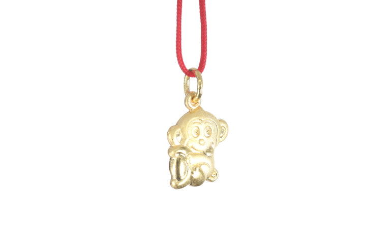 24K 3D Gold Monkey Pendant