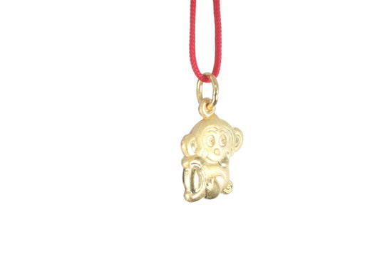 24K 3D Gold Monkey Pendant