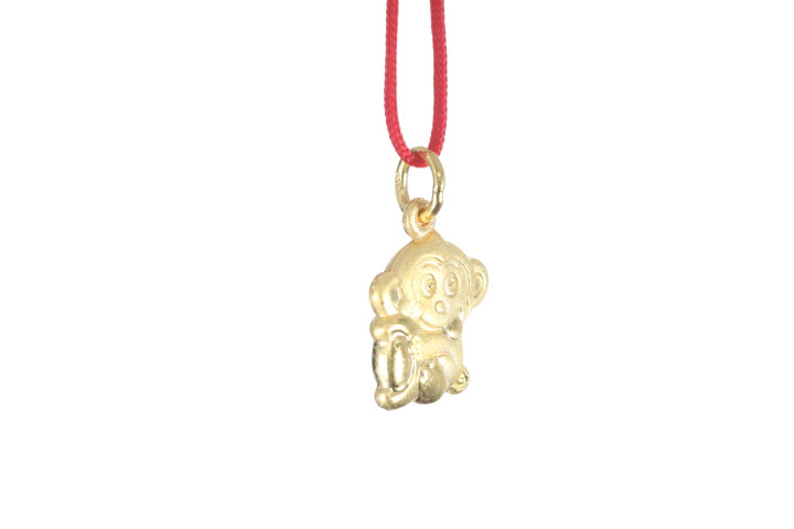 24K 3D Gold Monkey Pendant