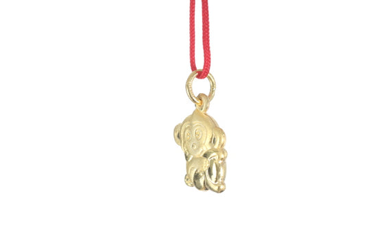 24K 3D Gold Monkey Pendant