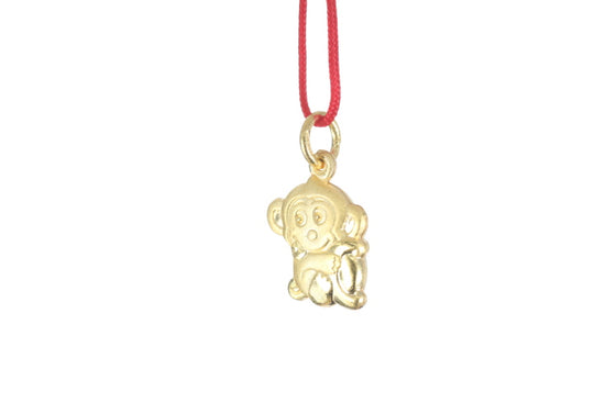 24K 3D Gold Monkey Pendant