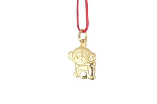 24K 3D Gold Monkey Pendant
