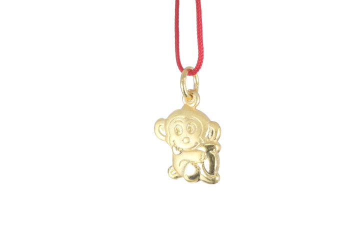 24K 3D Gold Monkey Pendant