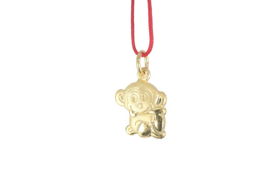 24K 3D Gold Monkey Pendant