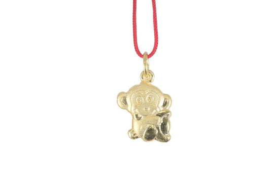 24K 3D Gold Monkey Pendant