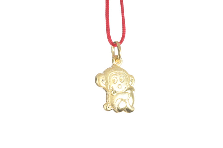 24K 3D Gold Monkey Pendant