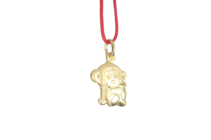 24K 3D Gold Monkey Pendant