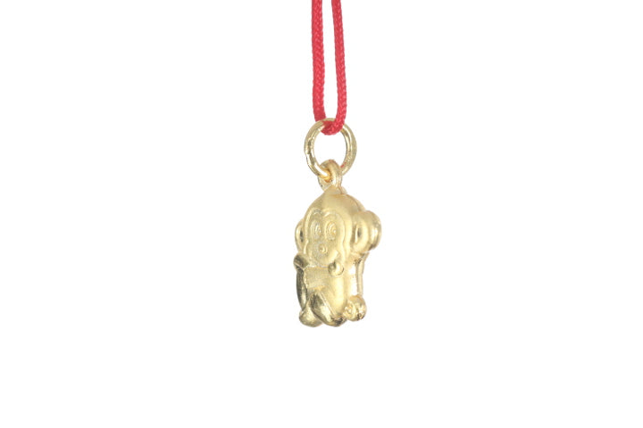 24K 3D Gold Monkey Pendant