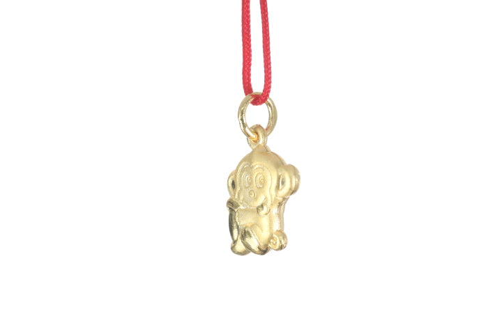 24K 3D Gold Monkey Pendant