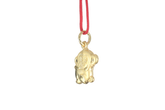 24K 3D Gold Monkey Pendant