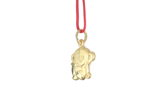 24K 3D Gold Monkey Pendant