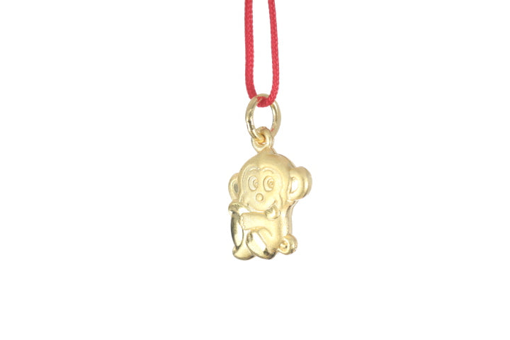 24K 3D Gold Monkey Pendant