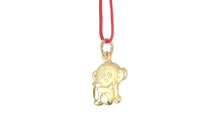 24K 3D Gold Monkey Pendant