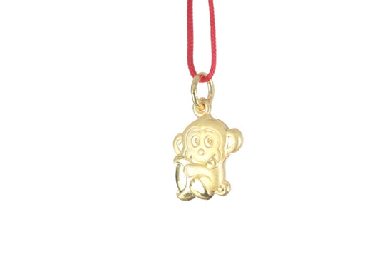 24K 3D Gold Monkey Pendant