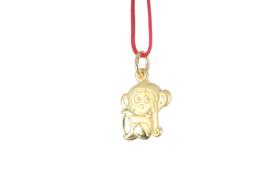 24K 3D Gold Monkey Pendant