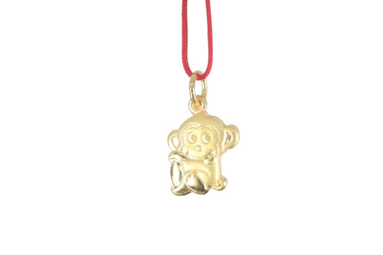 24K 3D Gold Monkey Pendant