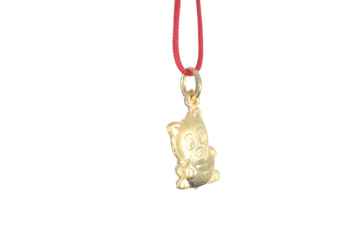 24K 3D Gold Pig Pendant