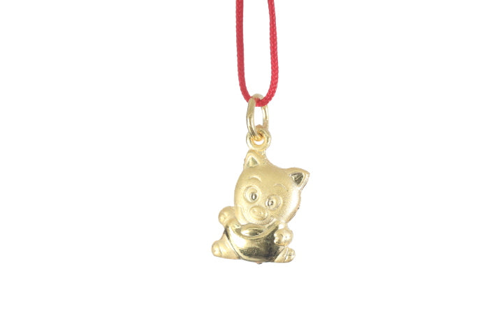 24K 3D Gold Pig Pendant