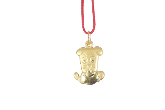 24K 3D Gold Dog Pendant