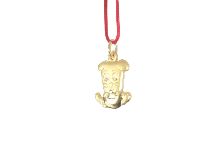 24K 3D Gold Dog Pendant