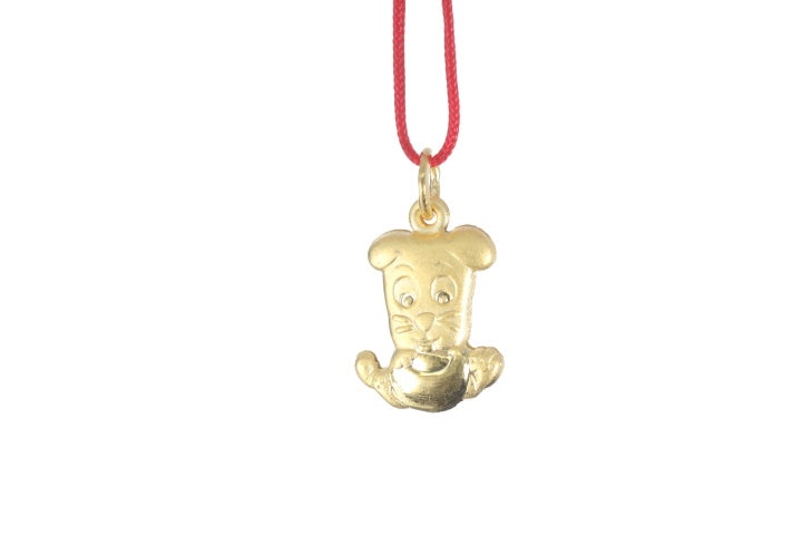 24K 3D Gold Dog Pendant