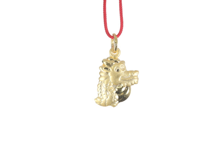 24K 3D Gold Dragon Pendant