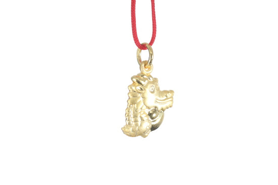 24K 3D Gold Dragon Pendant