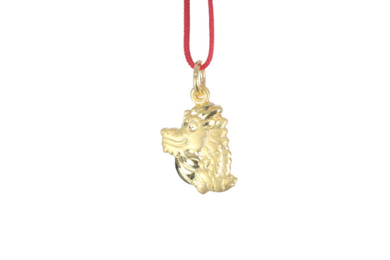 24K 3D Gold Dragon Pendant