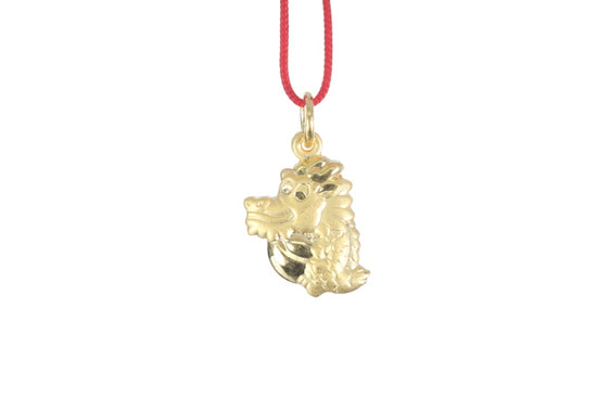 24K 3D Gold Dragon Pendant