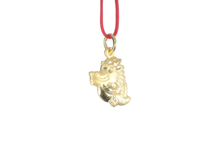 24K 3D Gold Dragon Pendant