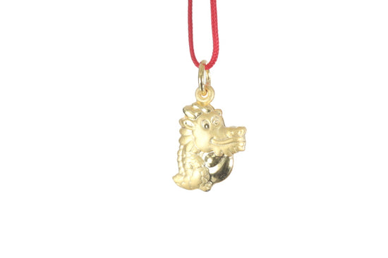 24K 3D Gold Dragon Pendant