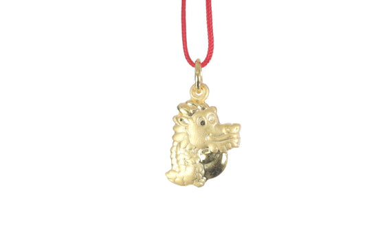 24K 3D Gold Dragon Pendant