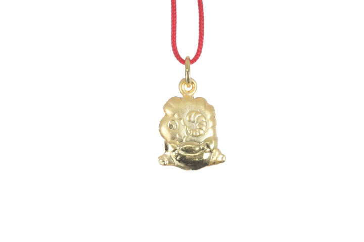 24K 3D Gold Ram Pendant