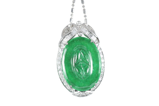 Chinese Coin Jadeite Pendant