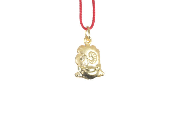 24K 3D Gold Ram Pendant