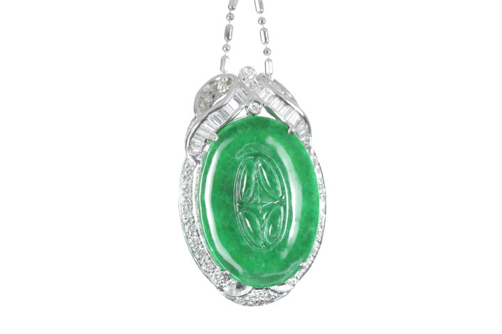 Chinese Coin Jadeite Pendant