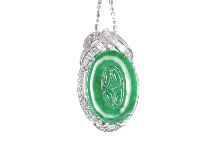 Chinese Coin Jadeite Pendant