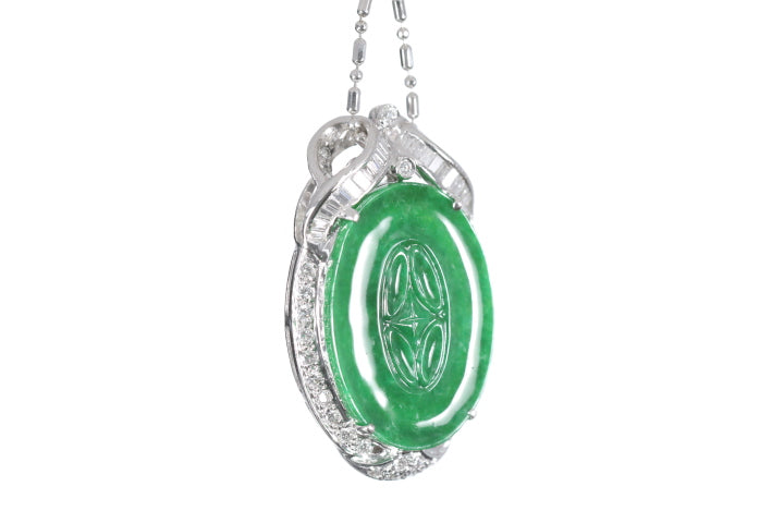 Chinese Coin Jadeite Pendant