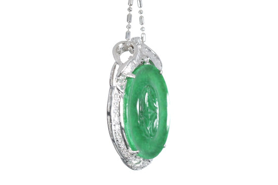 Chinese Coin Jadeite Pendant