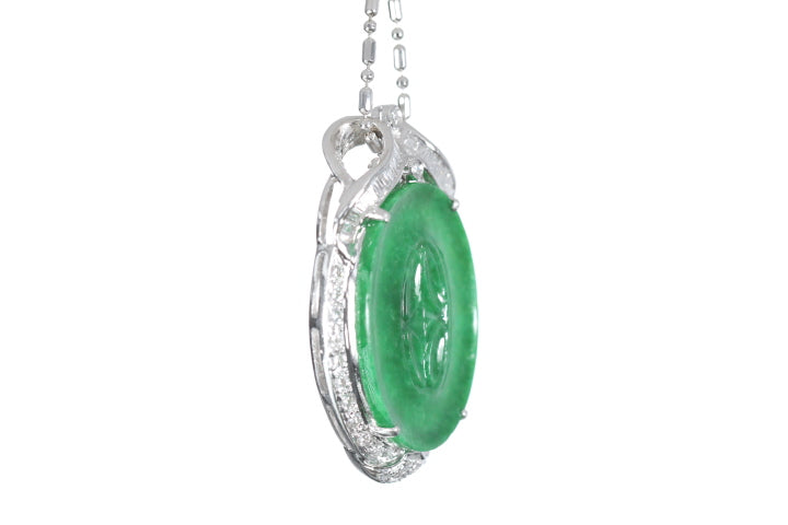 Chinese Coin Jadeite Pendant