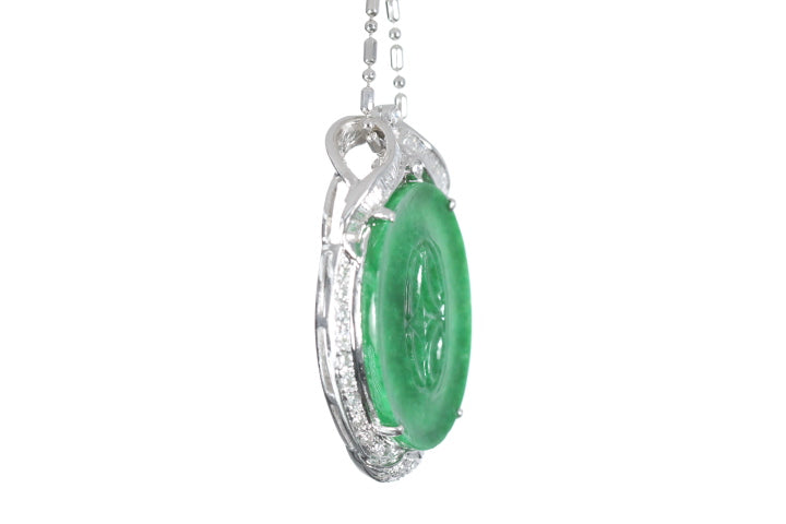 Chinese Coin Jadeite Pendant