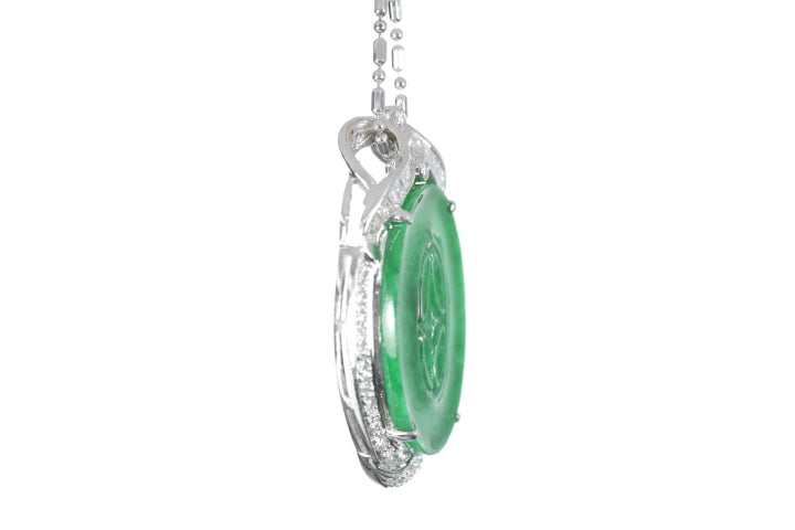 Chinese Coin Jadeite Pendant