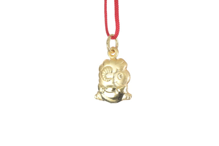 24K 3D Gold Ram Pendant