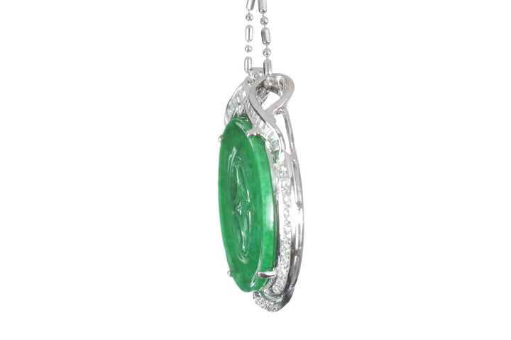 Chinese Coin Jadeite Pendant