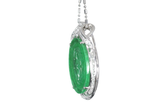 Chinese Coin Jadeite Pendant