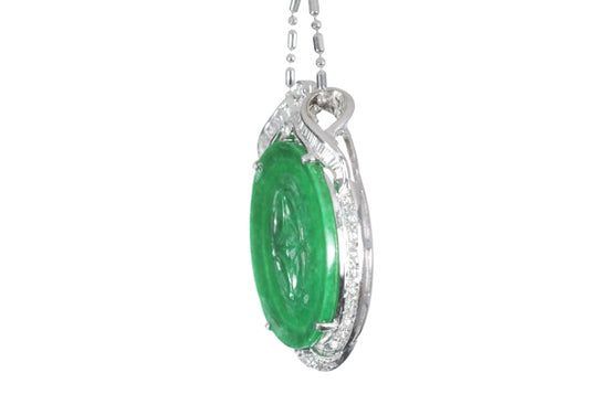 Chinese Coin Jadeite Pendant