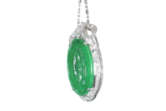 Chinese Coin Jadeite Pendant