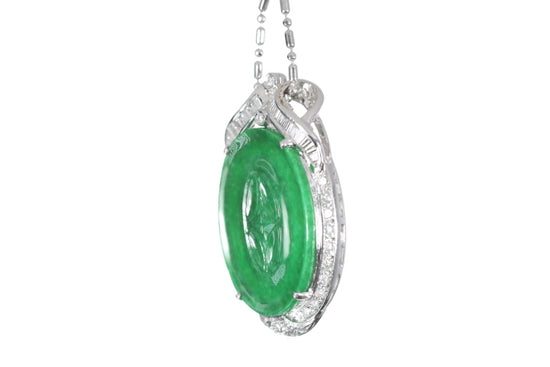 Chinese Coin Jadeite Pendant