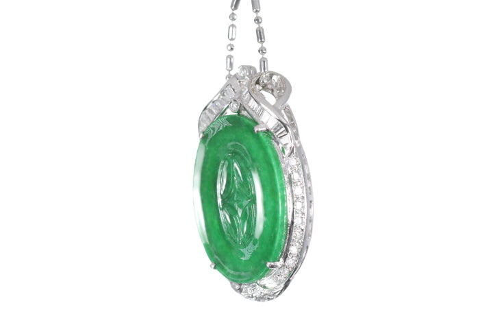 Chinese Coin Jadeite Pendant